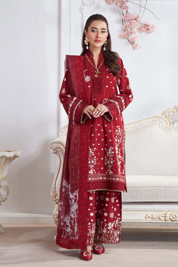 Motif Cotton Embroidered Suit