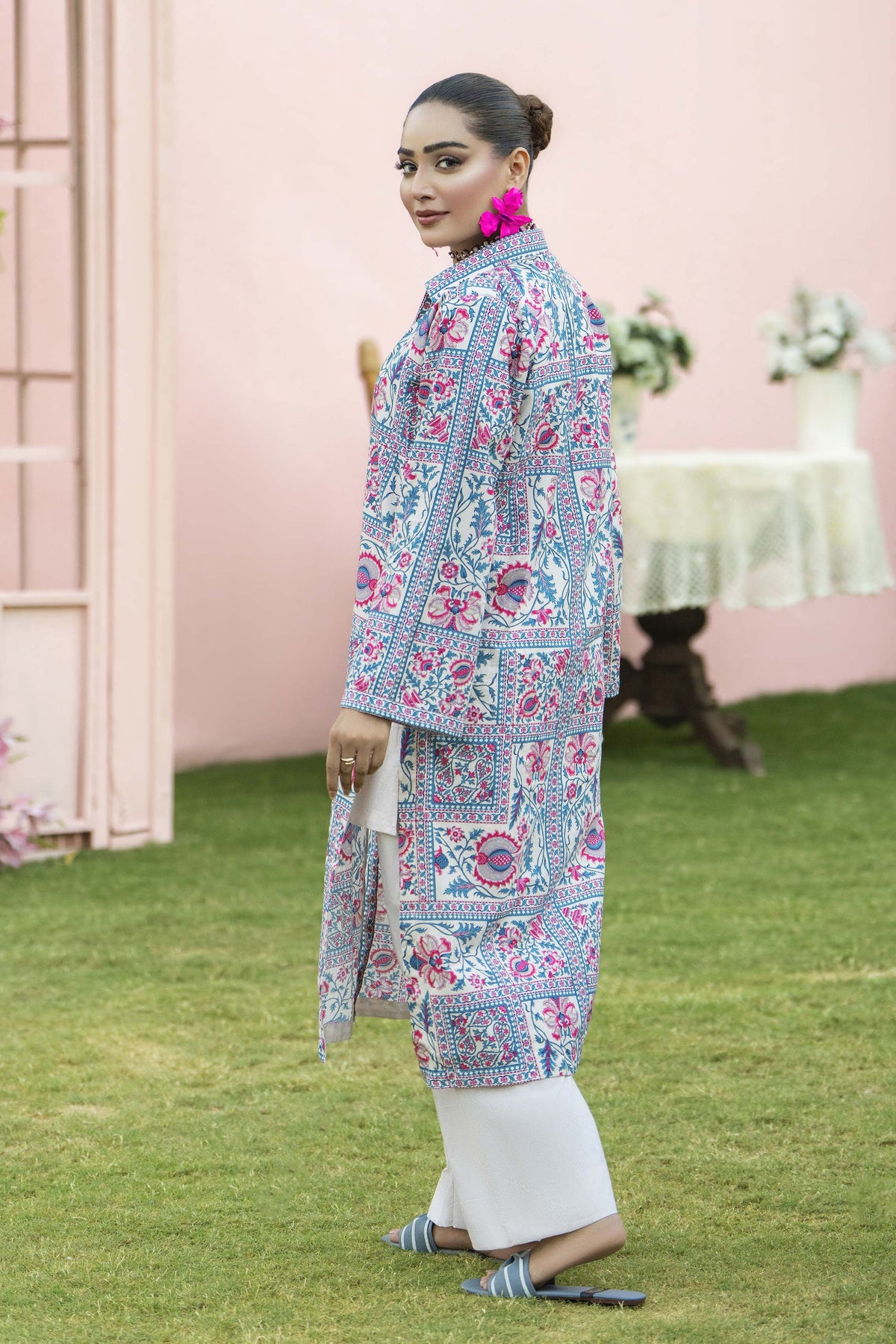 Motif Cambric Printed Suit-001