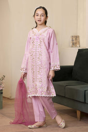Motif Girls Embroidered Suit
