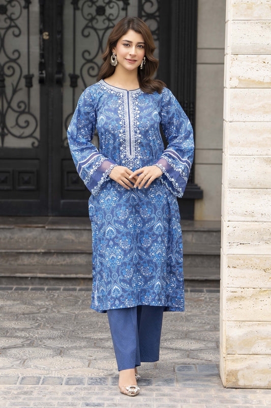 Motif Printed Lawn Suit-033