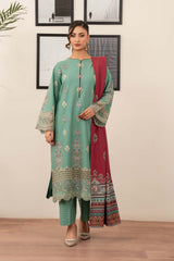 Motif Khaddar Embroidered Suit