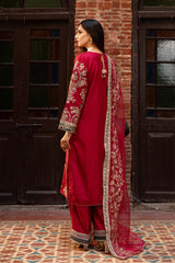 Motif Raw Silk Embroidered Suit