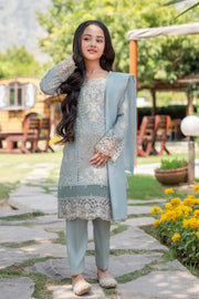 Motif Kids Cotton Sequence Embroidered Suit