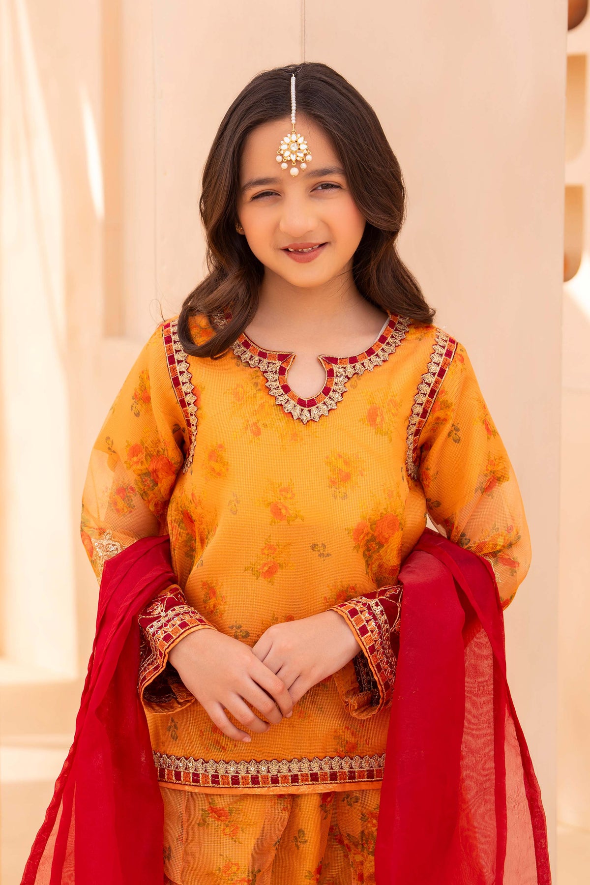 Motif Kids Zarri Net Embroidered Suit-624 - Motif UK