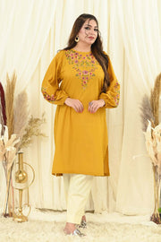 Motif Khaddar Embroidered Kurta