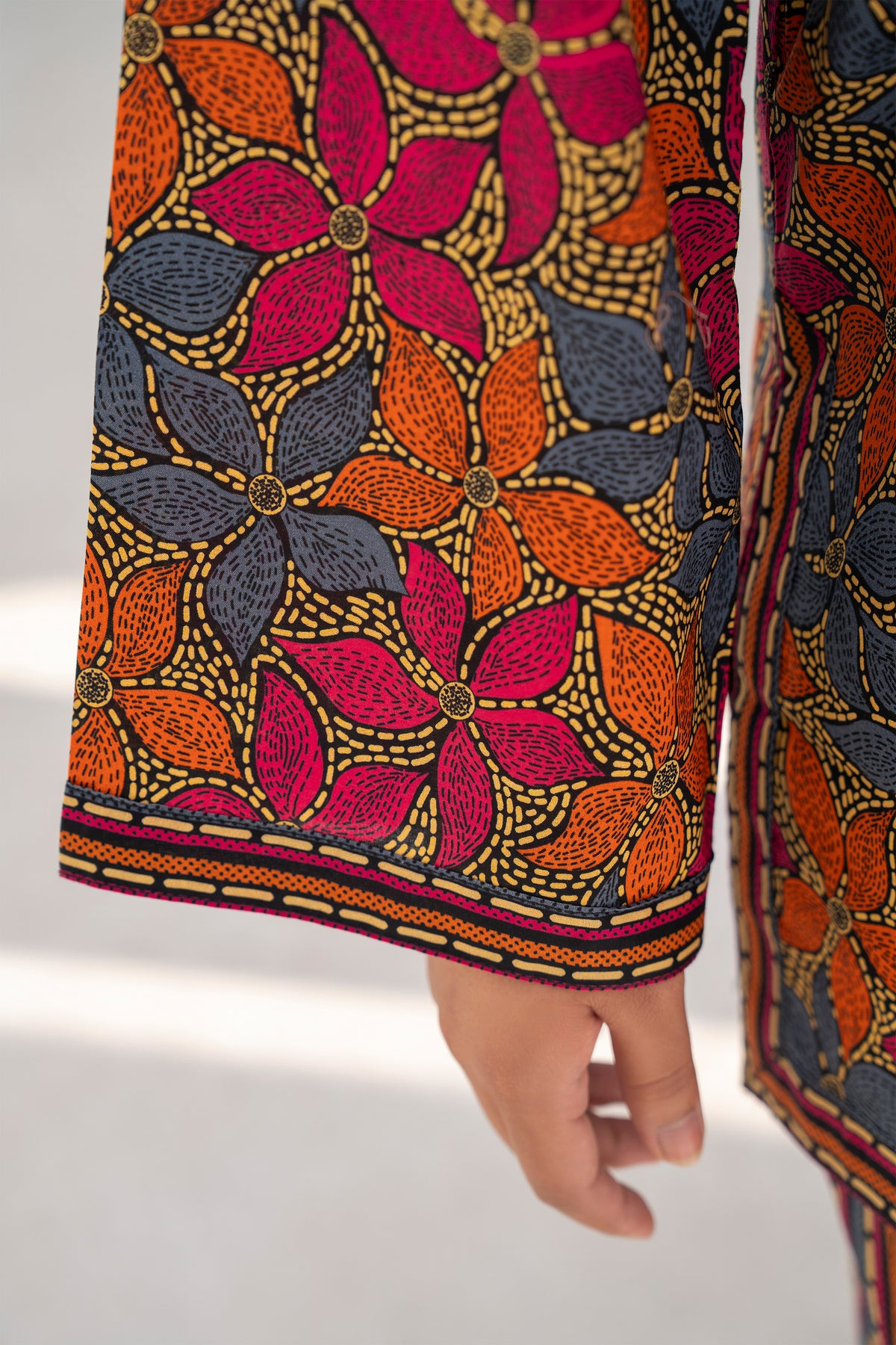 Motif Cambric Printed Co-ord Set-007