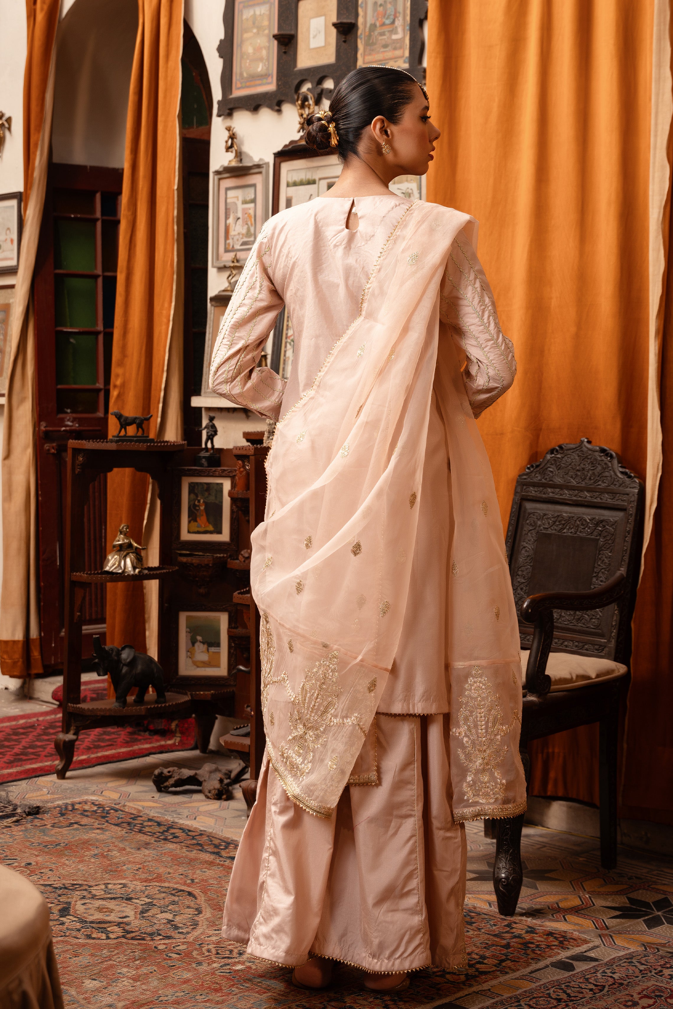 Motif Tilla and Sequence Embroidered Suit