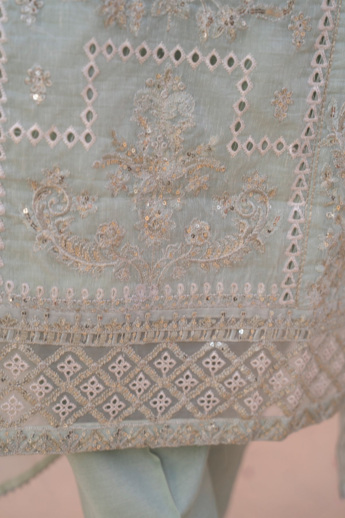 Motif Cotton Embroidered Suit-3540