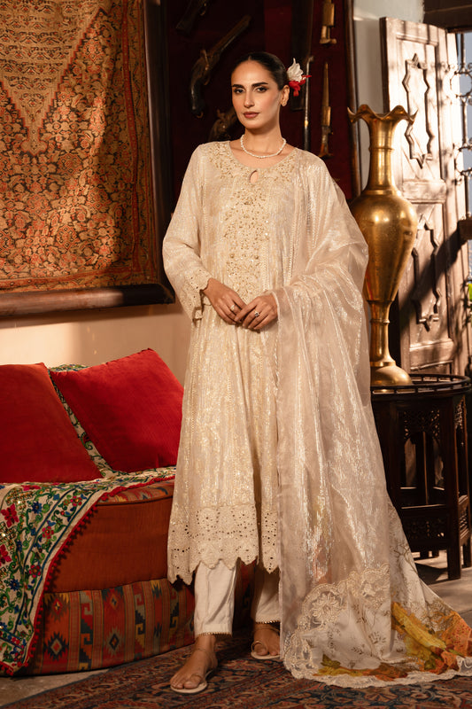 Motif Tilla and Sequence Embroidered Suit