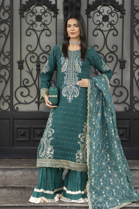 Motif Khaddi Net Embroidered Suit-3806 - Motif UK