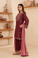 Motif Khaddar Embroidered Suit