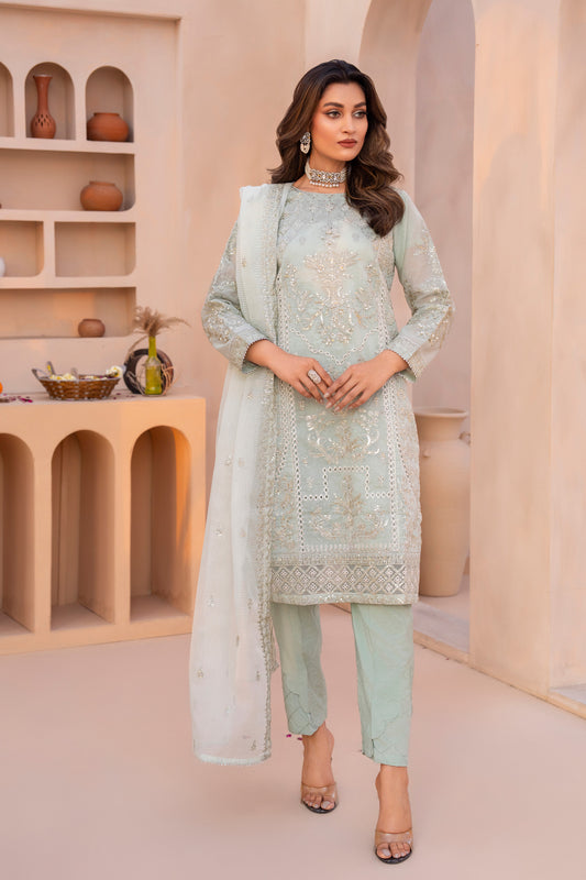 Motif Cotton Embroidered Suit-3540