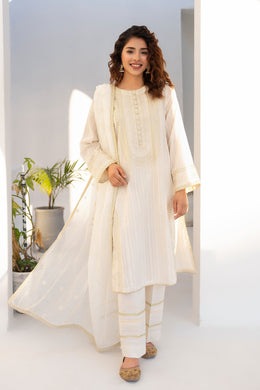 Motif Lawn Embroidered Suit