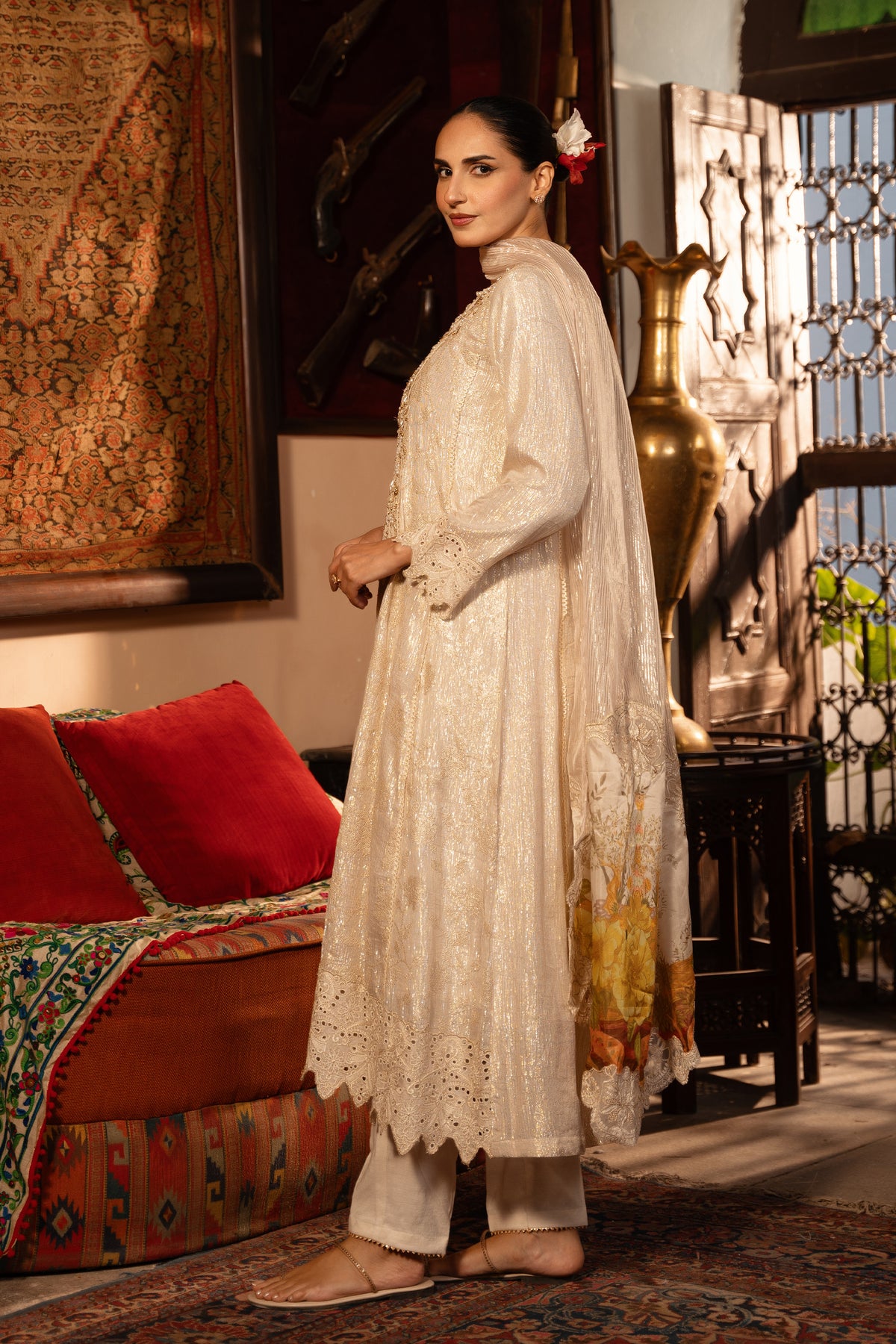 Motif Tilla and Sequence Embroidered Suit-272