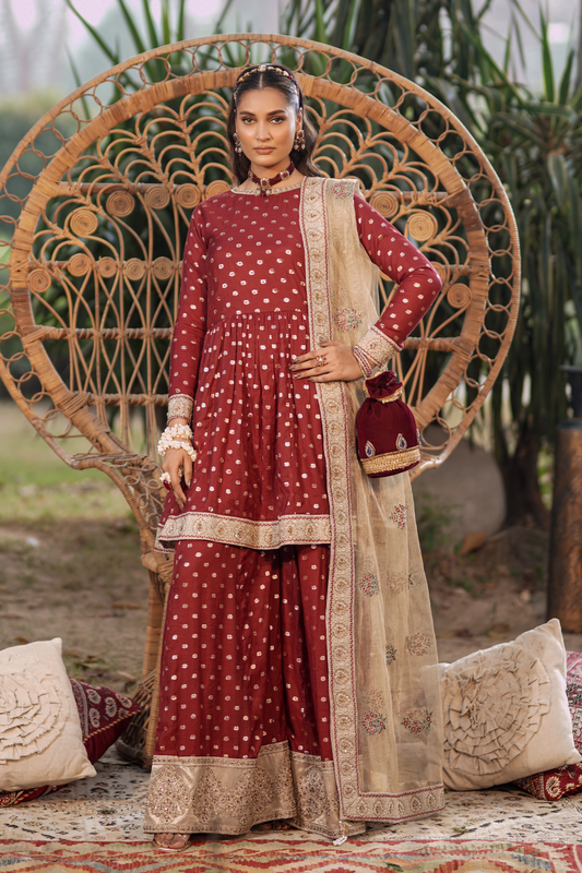 Motif Zari Jacquard Embroidered Suit-006 - Motif UK