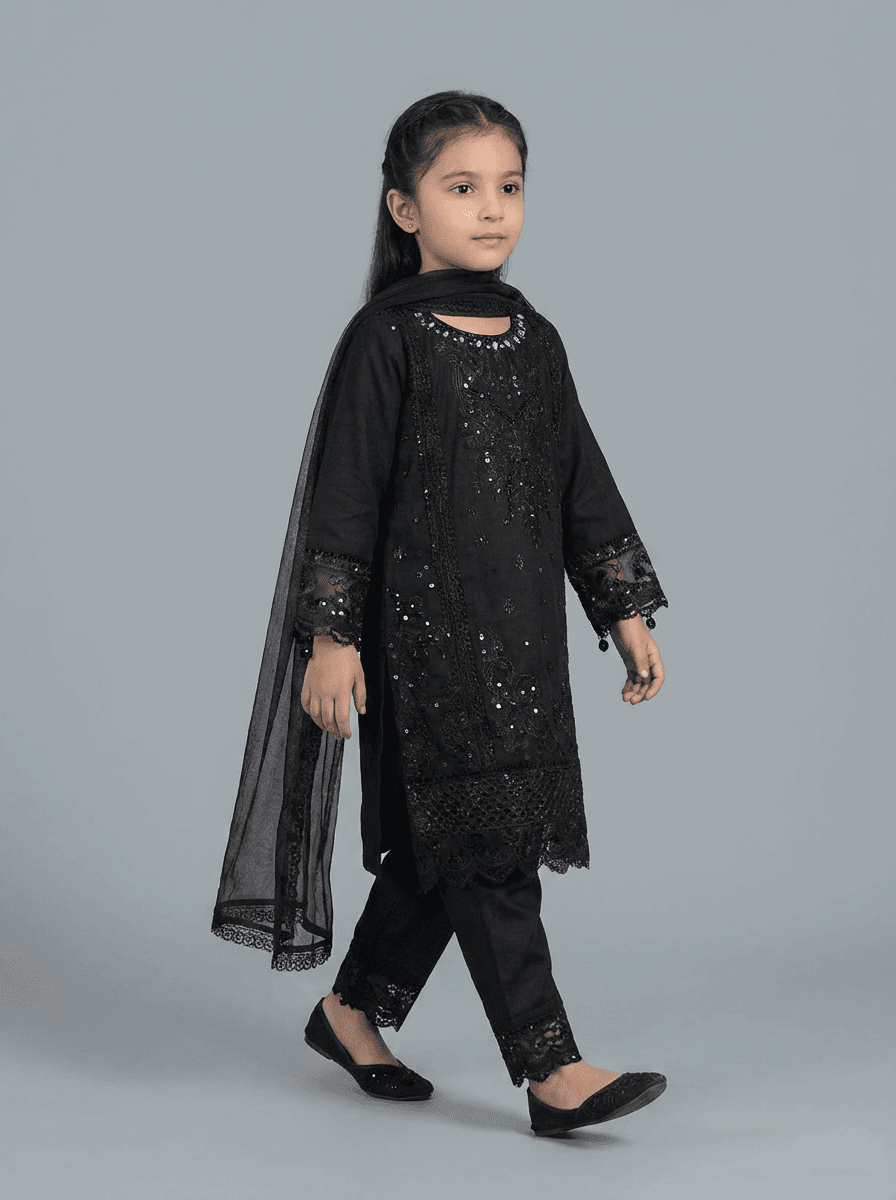 Motif Kids Lawn Embroidered Suit-031
