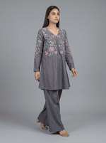 Motif Khaddar Embroidered Co-Ord Set-055