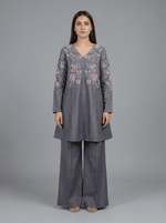 Motif Khaddar Embroidered Co-Ord Set-055