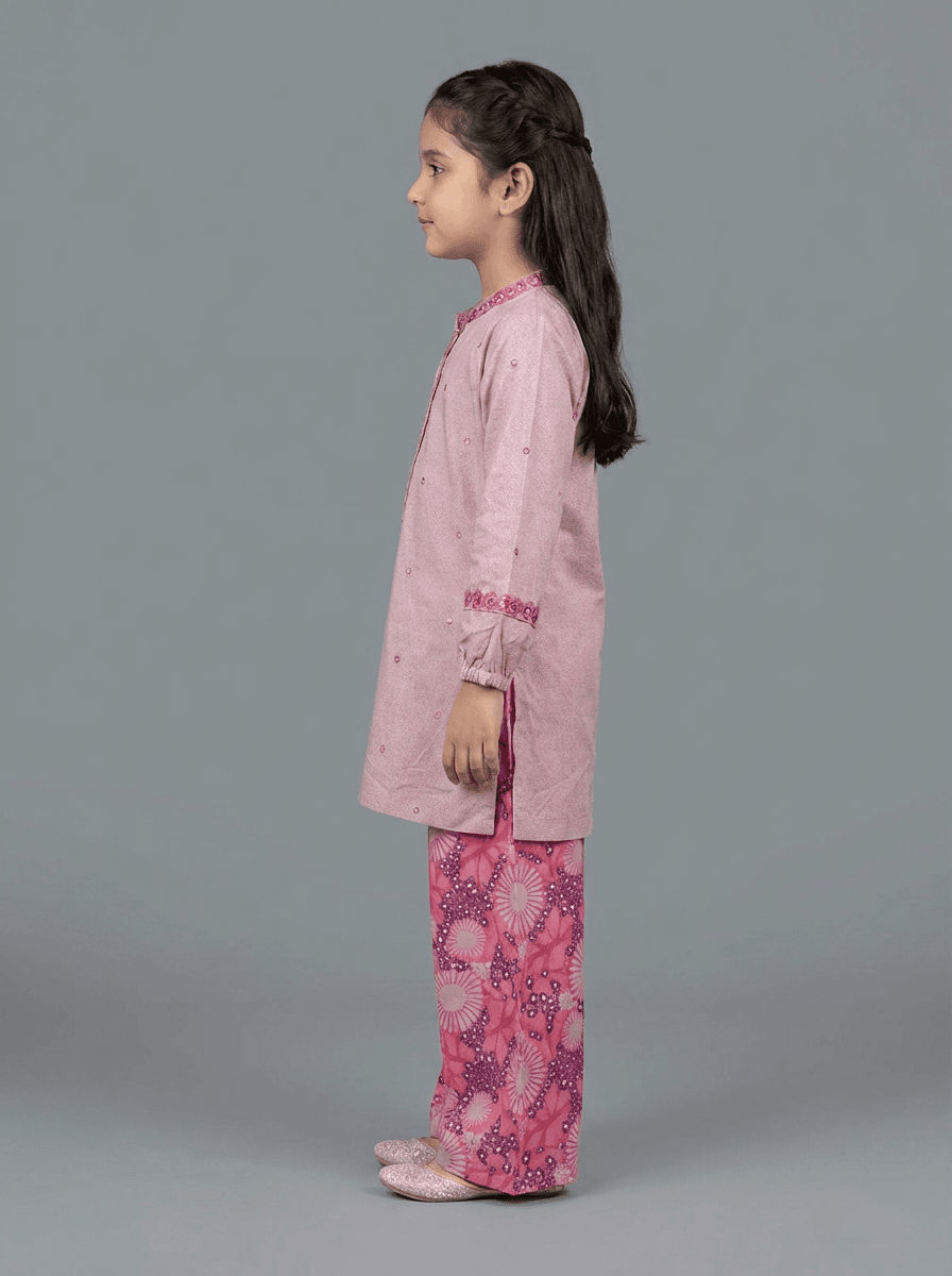 Motif Kids Printed Emroidered Suit-065