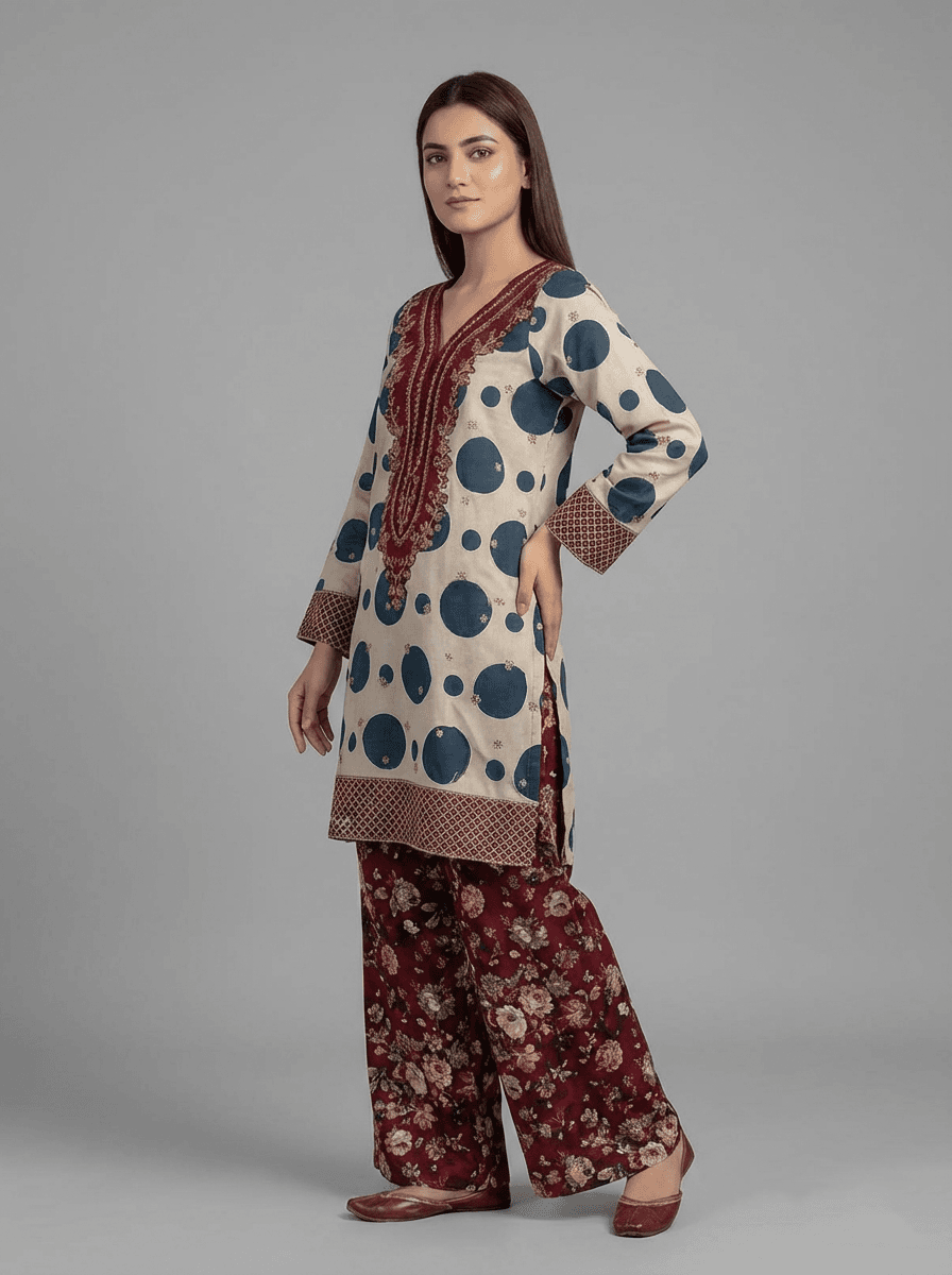 Motif Lawn Printed Co-ord Set-011