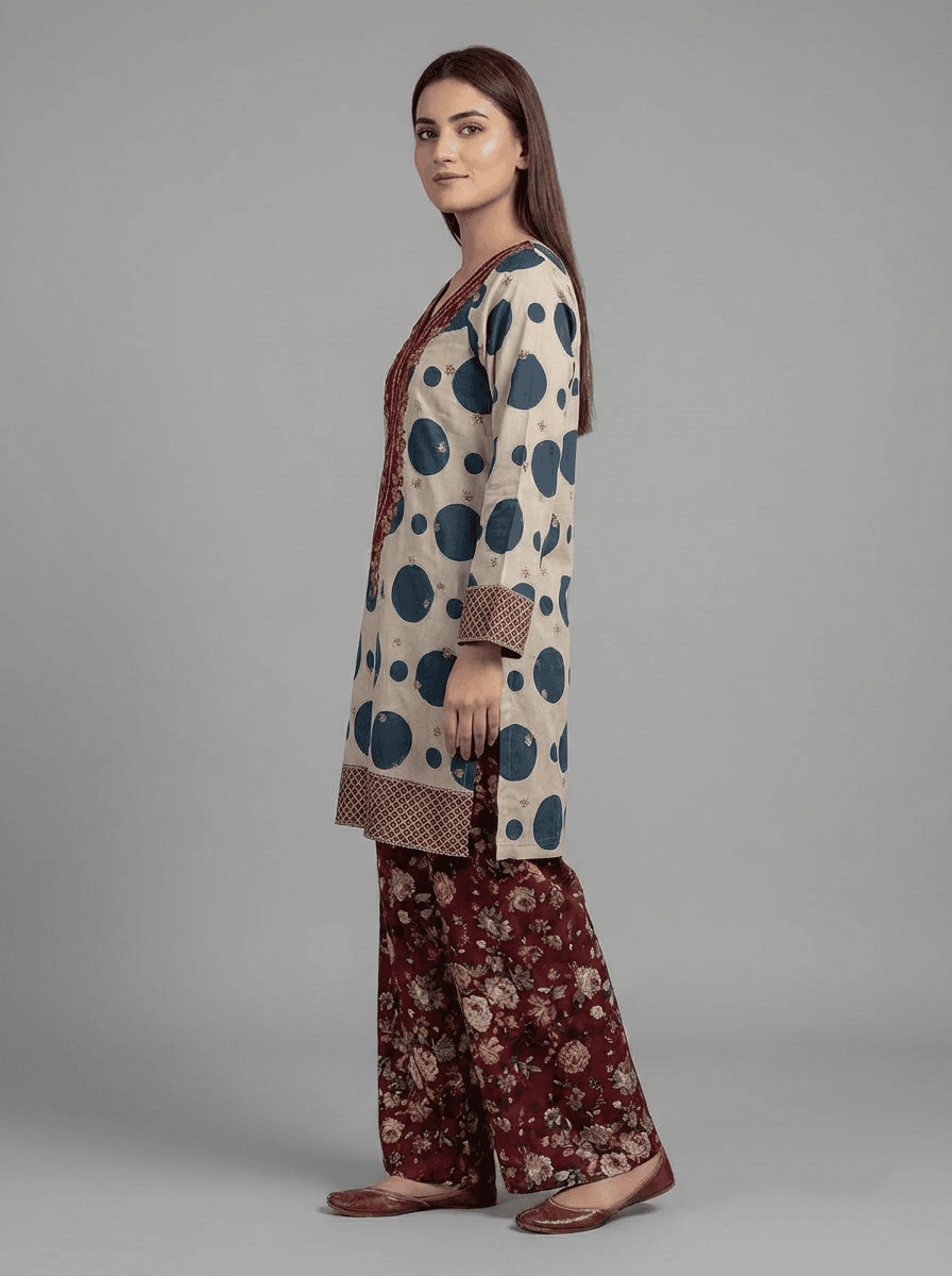 Motif Lawn Printed Co-ord Set-011