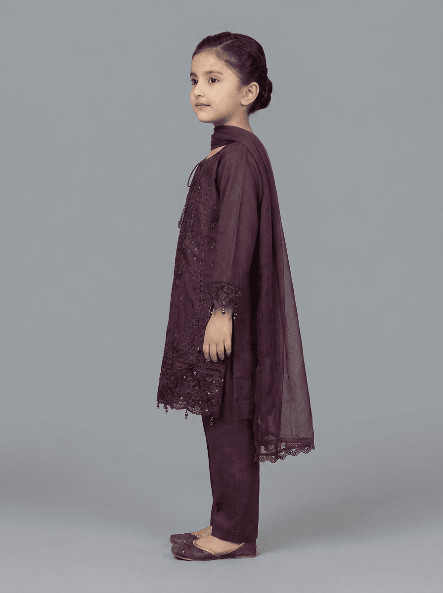 Motif Kids Lawn Embroidered Suit-035