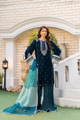 Motif Velvet Embroidered Suit