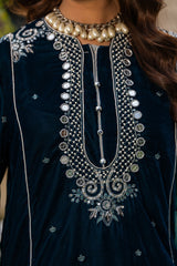 Motif Velvet Embroidered Suit