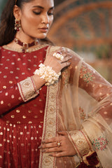 Motif Zari Jacquard Embroidered Suit