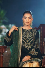 Motif Velvet Embroidered Suit