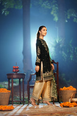 Motif Velvet Embroidered Suit