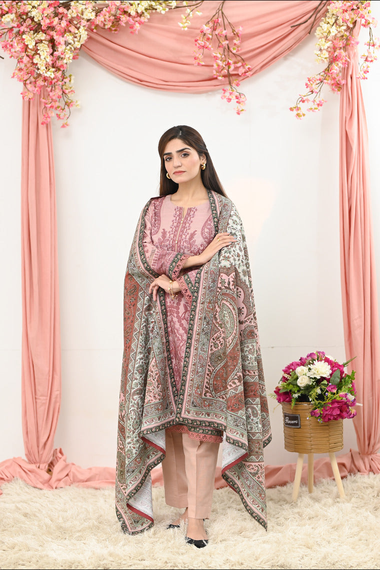 Motif Printed Khaddar Suit