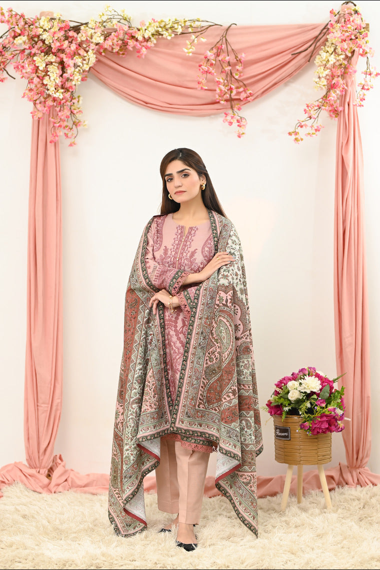 Motif Printed Khaddar Suit