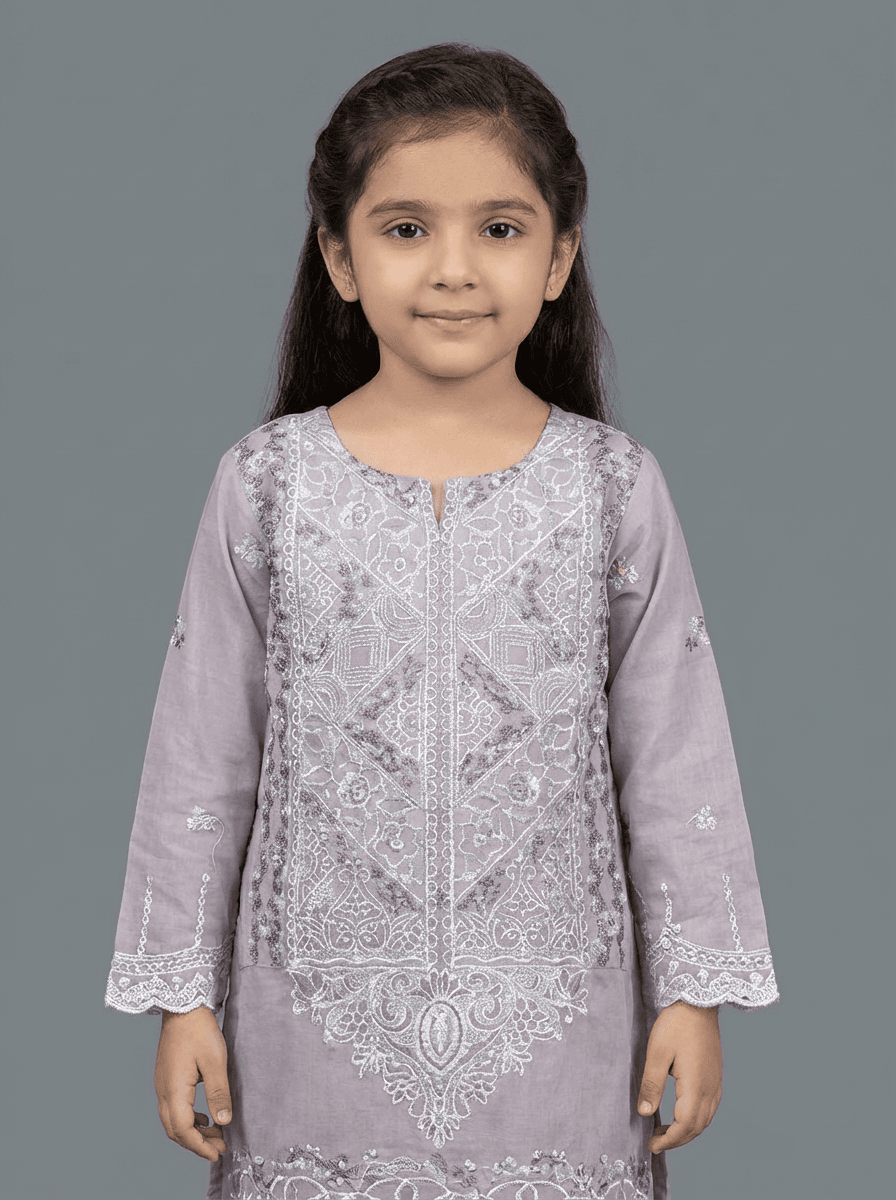 Motif Kids Lawn Embroidered Suit-033