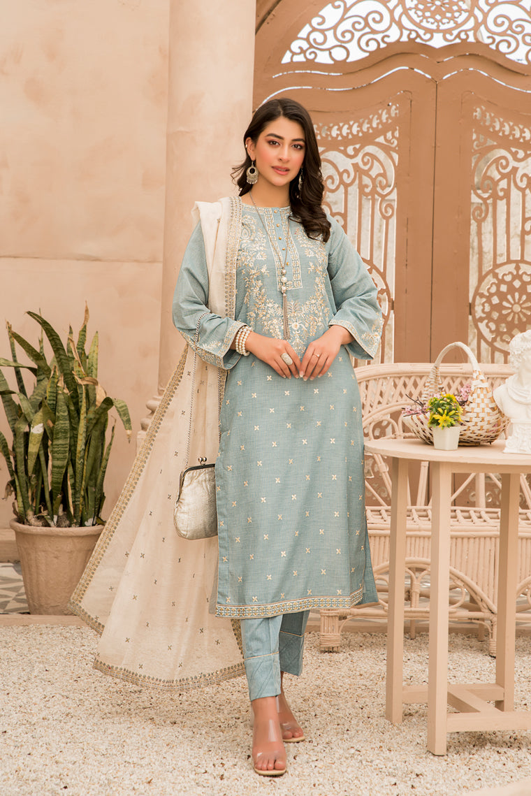 cotton embroidered suit