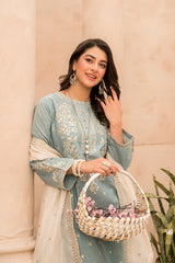 organza dupatta lawn suit