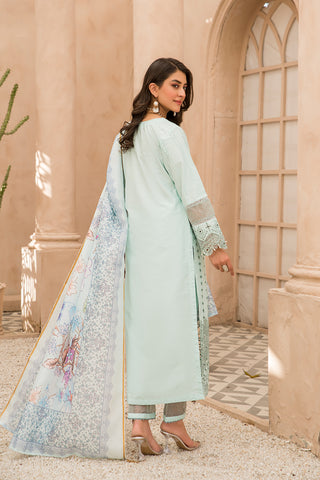 Motif Cotton Silk Embroidered Suit