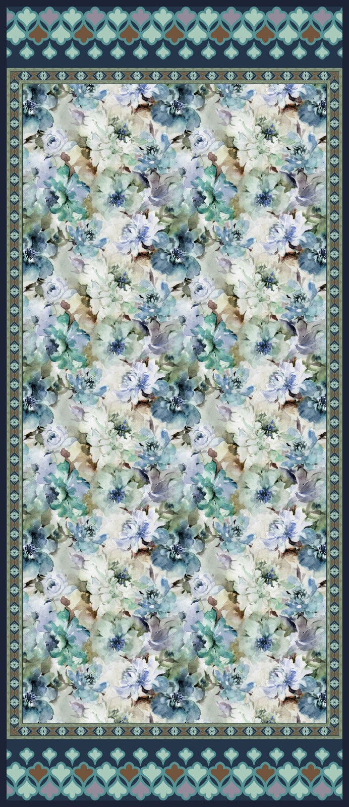 Blue Daisy Dupatta - Motif UK