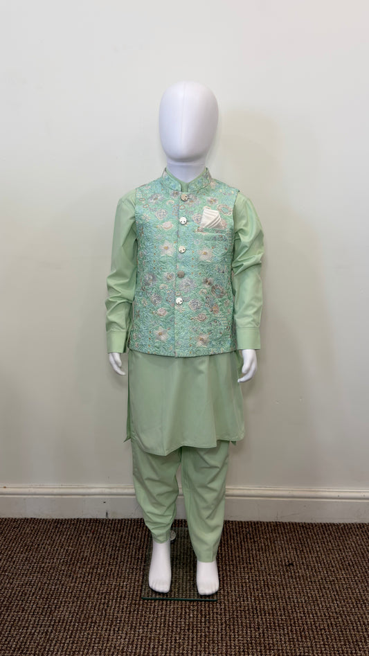Motif Boys Waistcoat Suit-3428