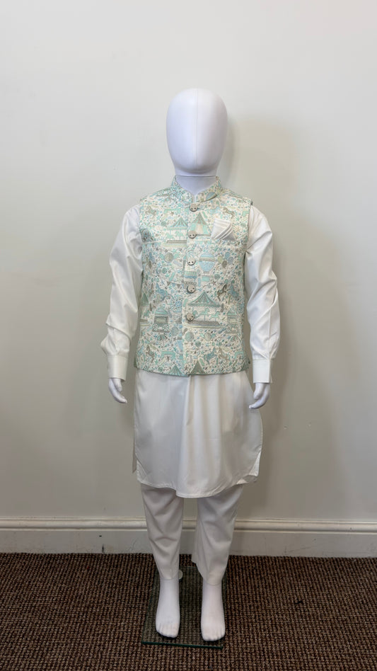 Motif Boys Waistcoat Suit-3436