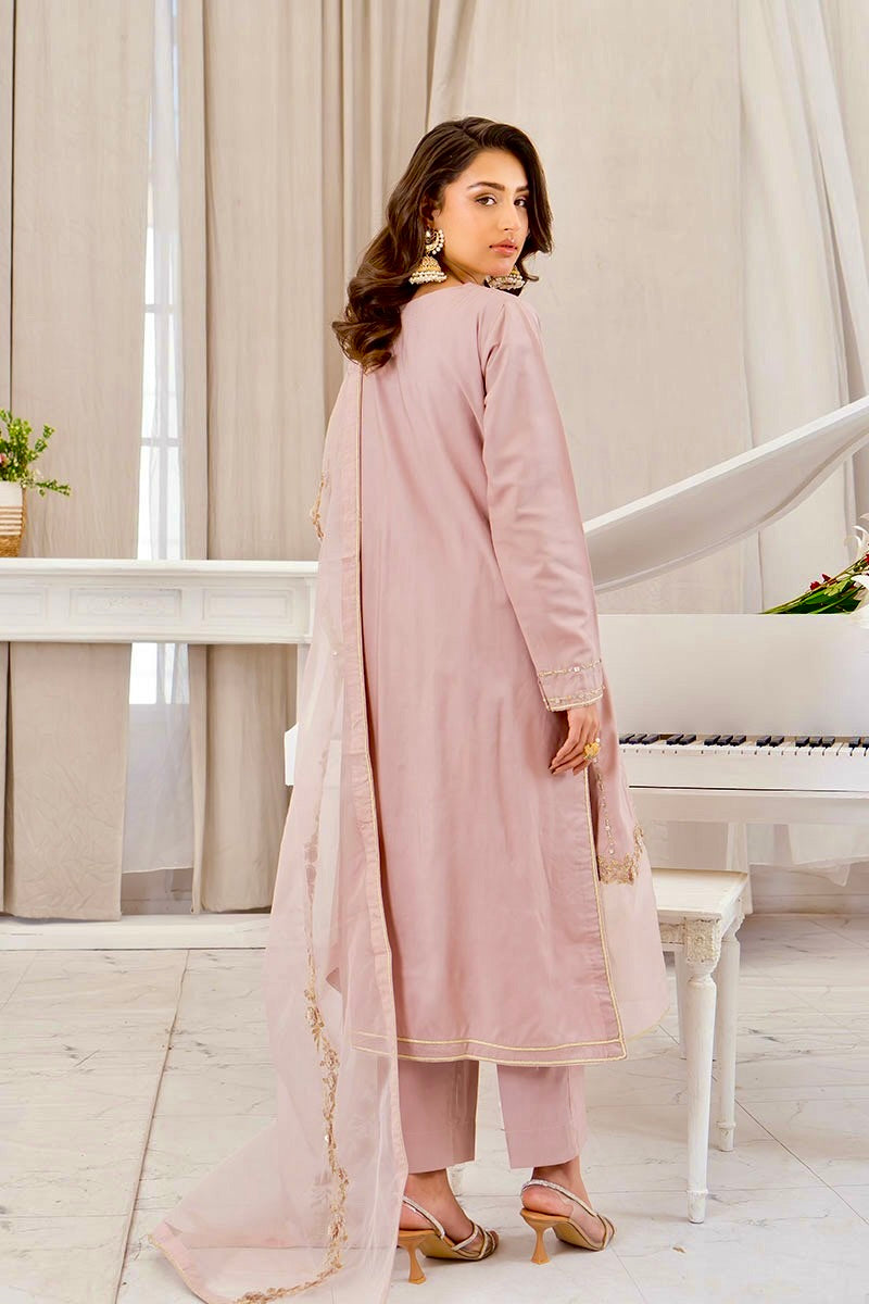 Motif Cotton Silk Embroidered Suit-012