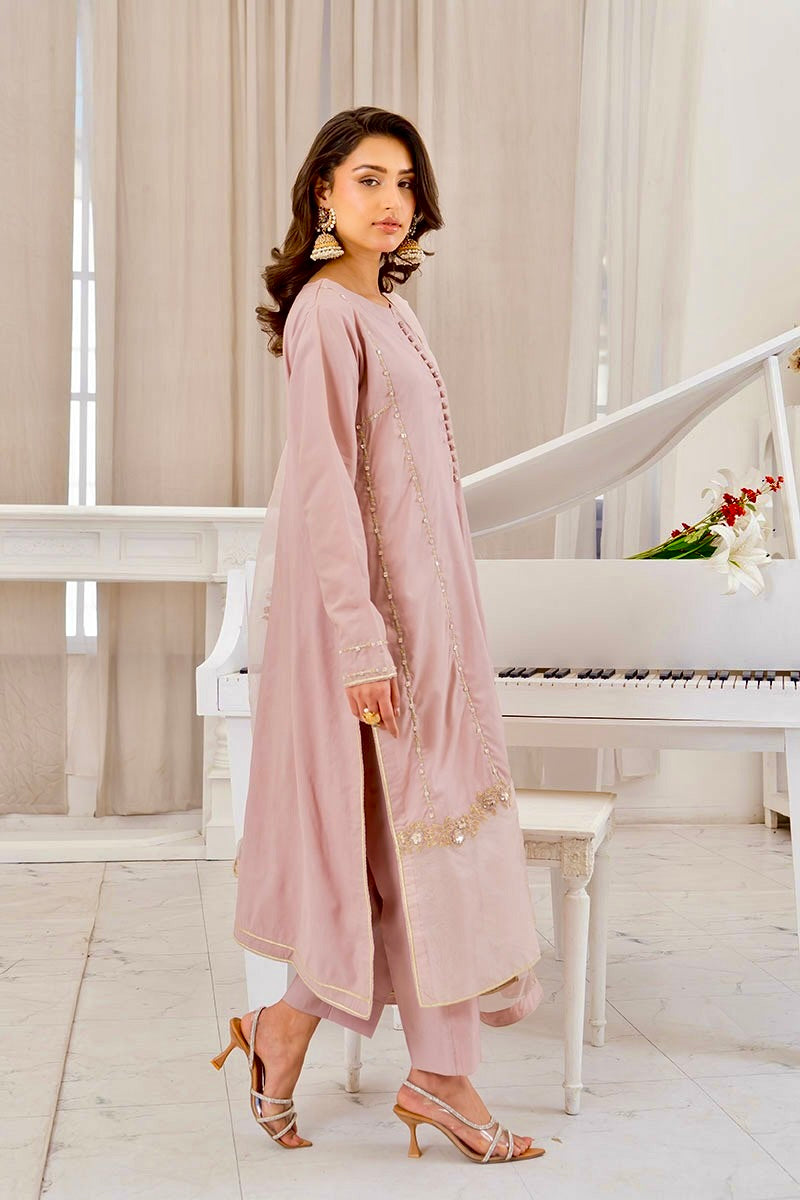 Motif Cotton Silk Embroidered Suit-012