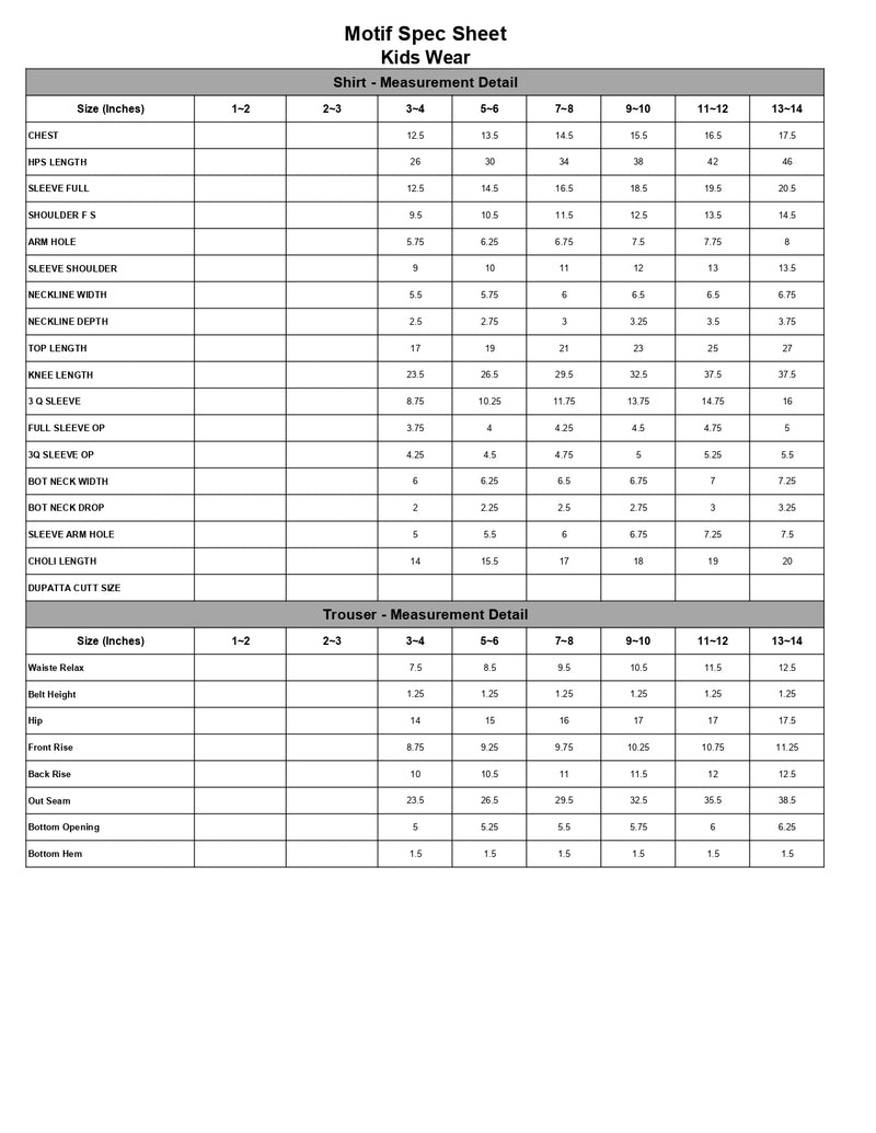 Size Chart