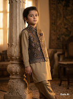 Motif Boys Waistcoat Suit-3640