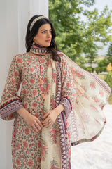 Motif Lawn Printed Suit