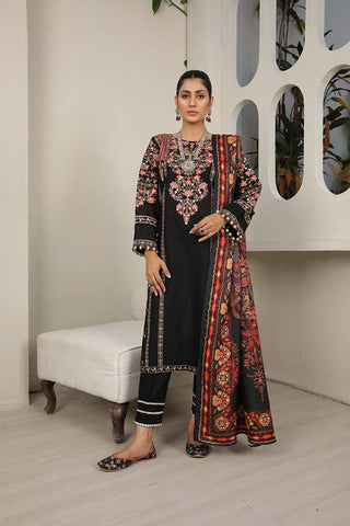 Motif Cotton Embroidered Suit
