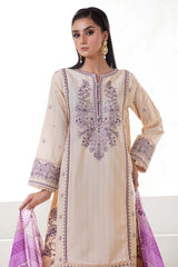 Motif Cotton Embroidered Suit