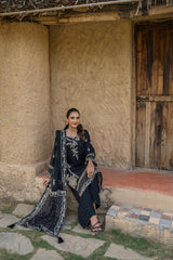 Motif  Khaddi Net  Embroidered Suit