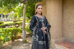 Motif  Khaddi Net  Embroidered Suit