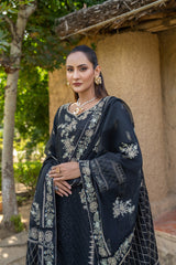 Motif  Khaddi Net  Embroidered Suit